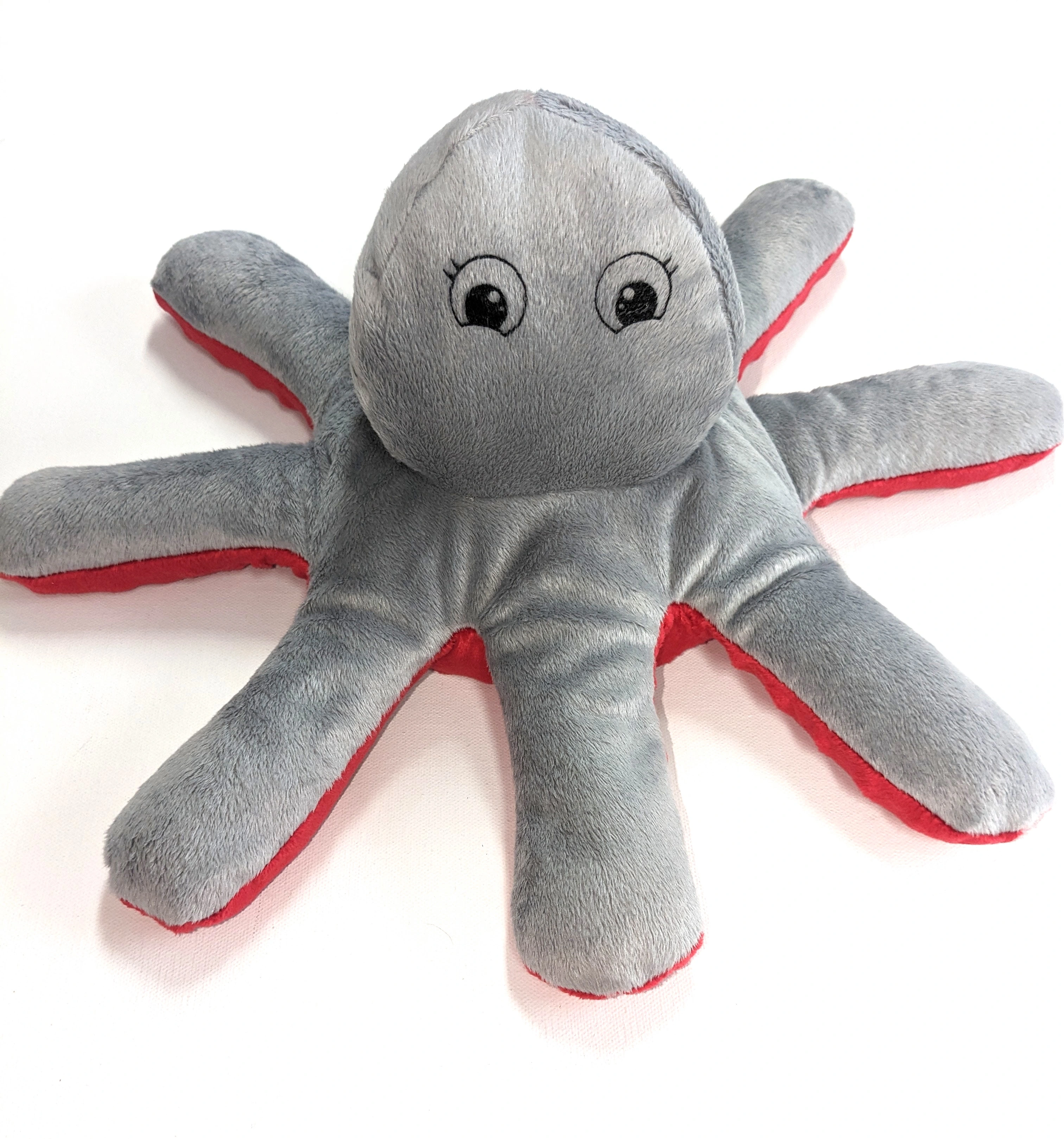 Therapeutic Grey Plush Octopus